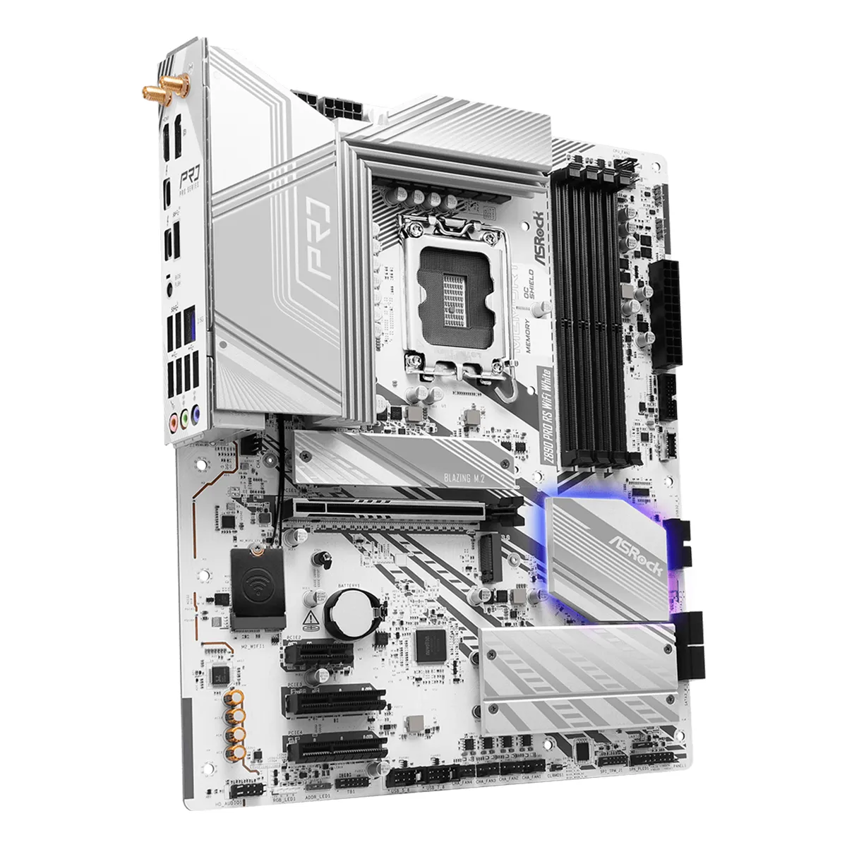 MBO ASROCK Z890 Pro RS Wifi 6E White Intel Core Ultra LGA1851 4DDR5 HDMI DP M.2 8USB3.2 PCIe5.0 ATX - Imagen 2