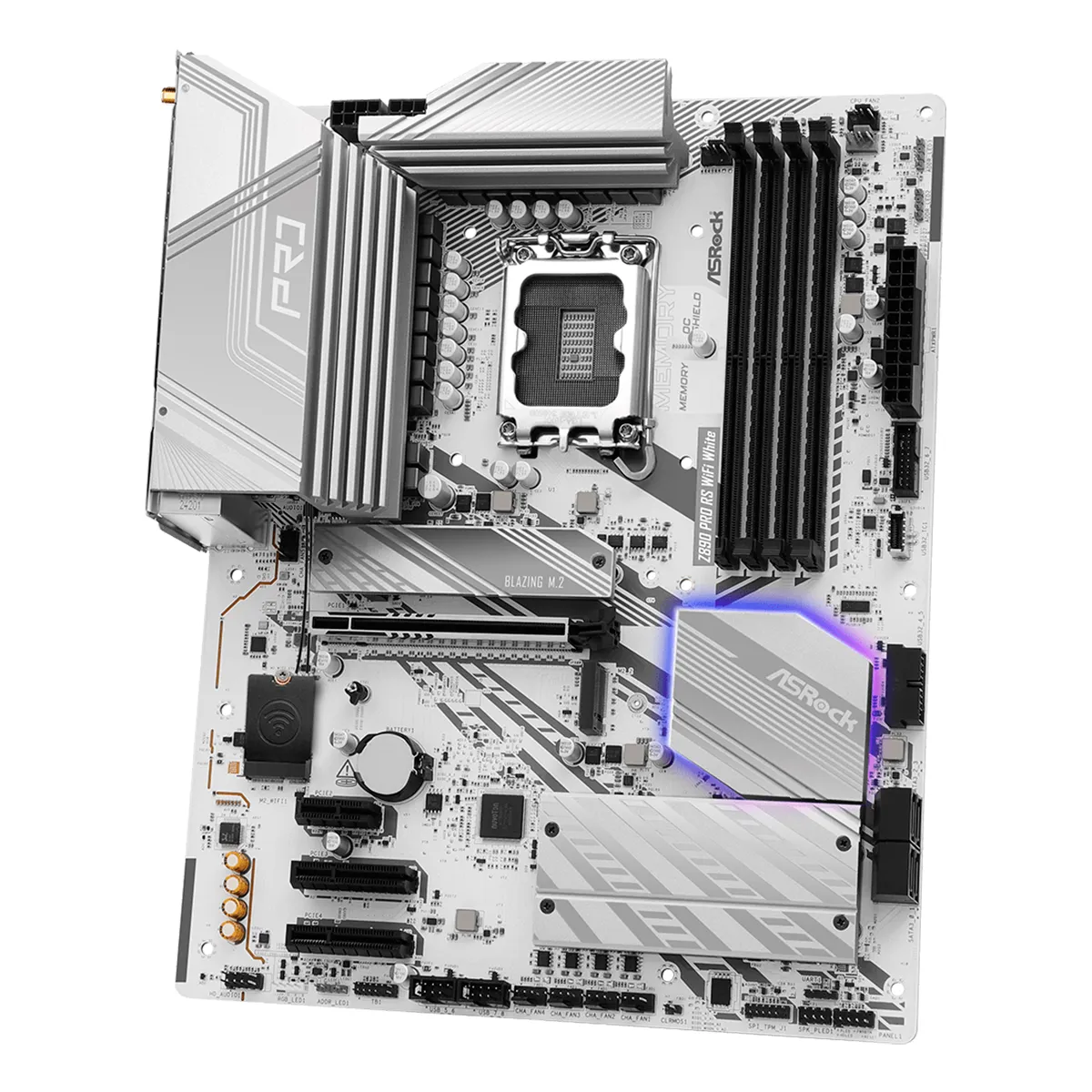 MBO ASROCK Z890 Pro RS Wifi 6E White Intel Core Ultra LGA1851 4DDR5 HDMI DP M.2 8USB3.2 PCIe5.0 ATX - Imagen 3