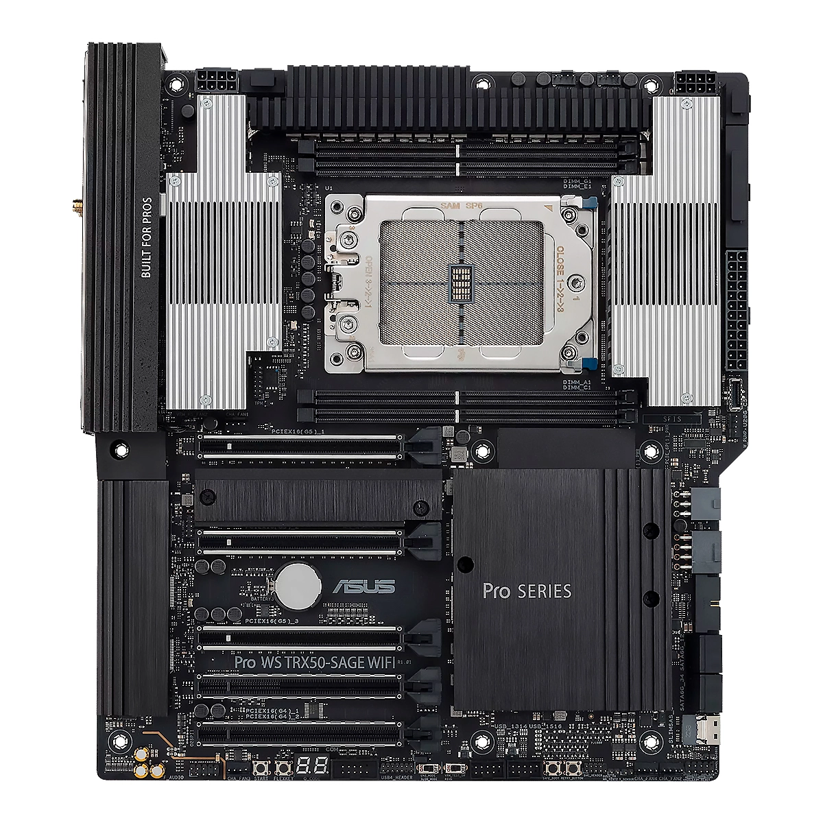 MBO ASUS Pro WS TRX50 SAGE WI-FI AMD sTR5 for Ryzen 4DDR5 3M.2 3PCI5.0 2PCIe4.0 - Imagen 2