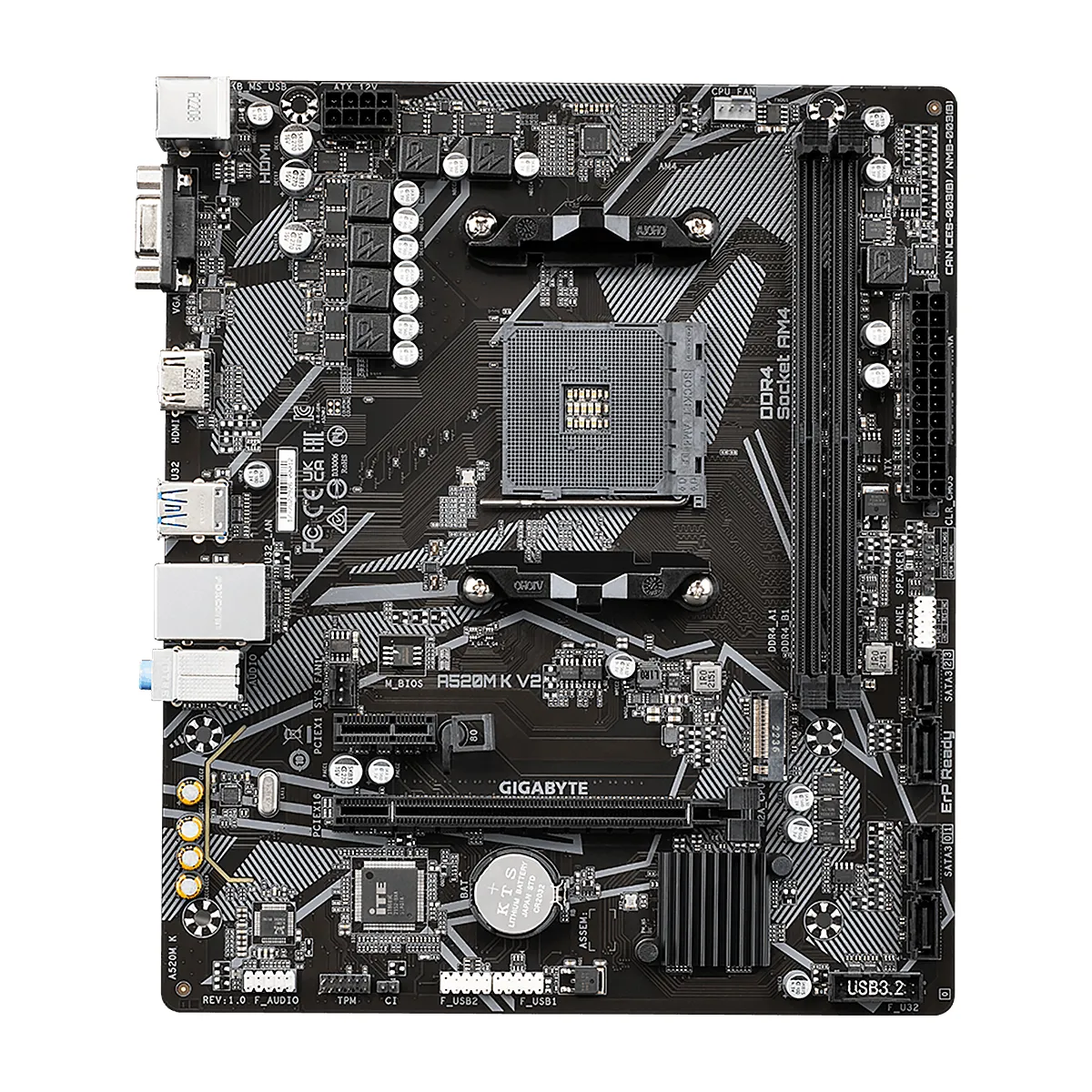 MBO GIGABYTE A520M K V2 AMD AM4 RYZEN 5000 2DDR4 D-SUB HDMI M.2 USB3.2 PCIE 3.0 MATX - Imagen 2