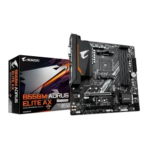 MBO GIGABYTE B550M AORUS ELITE AX AM4 RYZEN 5000 4DDR4 WIFI BT DVI-D HDMI 2M.2 USB3.2 PCIE4.0 MATX