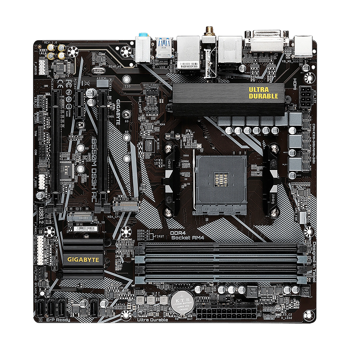 MBO GIGABYTE B550M DS3H AC AMD AM4 RYZEN 4-DDR4 WIFI BT HDMI DVI-D M.2 PCIE MATX - Imagen 2