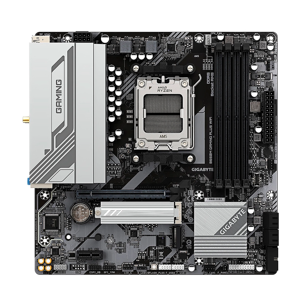 MBO GIGABYTE B650M GAMING PLUS WIFI AM5 DDR5-5200 WIFI HDMI 2DP PCIe4.0 2M.2 13USB mATX - Imagen 2