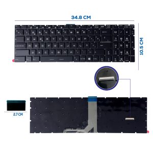 TECLADO MSI GP65 MS-16U5 MS-16U7 CON RETROILUMINACIÓN RGB POR TECLA SIN FRAME SP NUMÉRICO (350)
