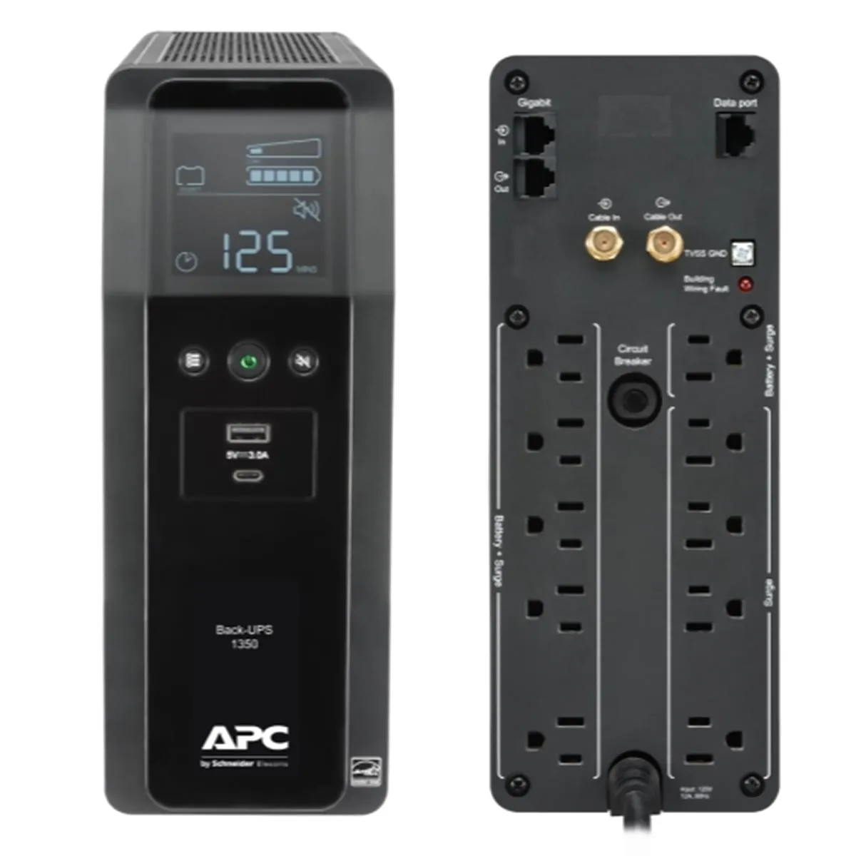 UPS APC BR1350M2-LM INTERACTIVOS 120V PANTALLA LCD 810VATIOS-1.35KVA - Imagen 2