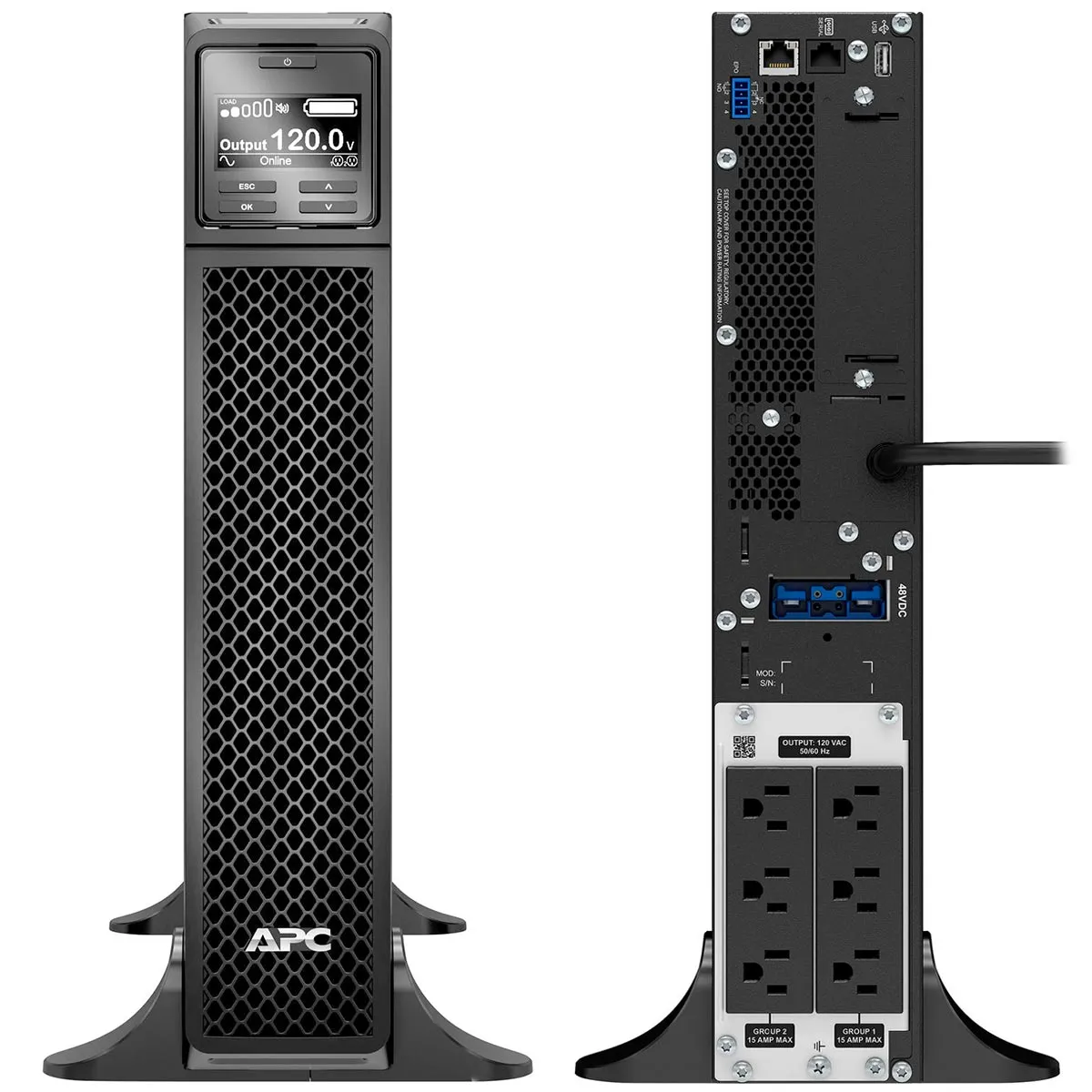 UPS APC SRT1000XLA ON LINE 120V 6 TOMAS. PANTALLA LCD. TOWER-RACK 900VATIOS-1.0KVA - Imagen 2
