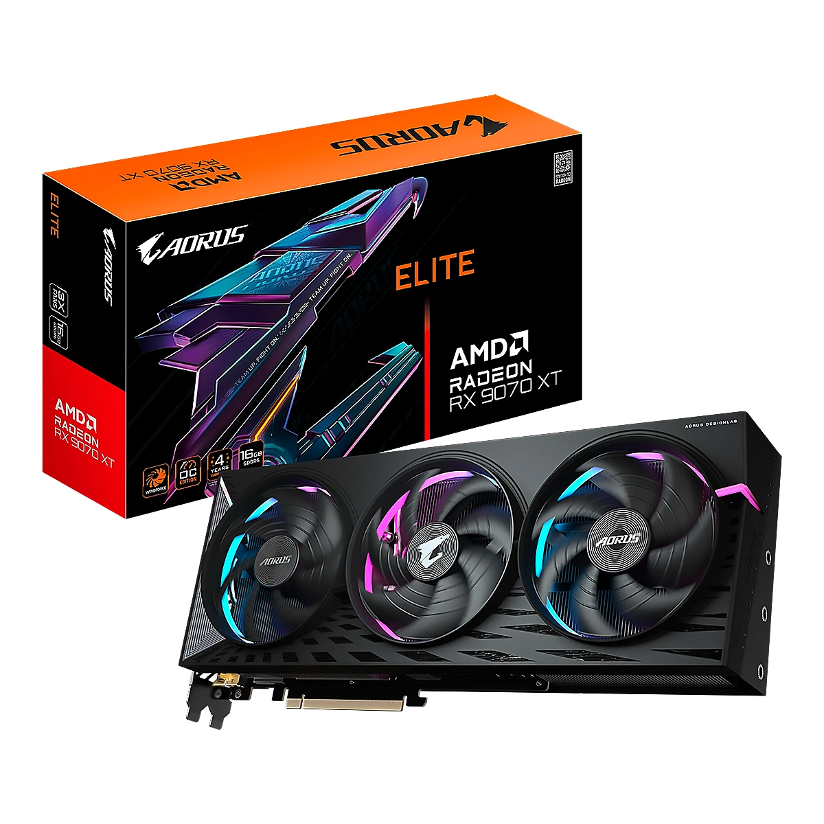 VIDEO GIGABYTE AORUS ELITE AMD Radeon RX-9070 XT 16GB-GDDR6 256Bit 2HDMI 2DP 3Vent. PCIex5.0