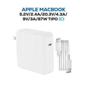 CARGADOR APPLE MACBOOK 5.2V/2.4A/20.3V/4.3A/9V/3A/87W TIPO C