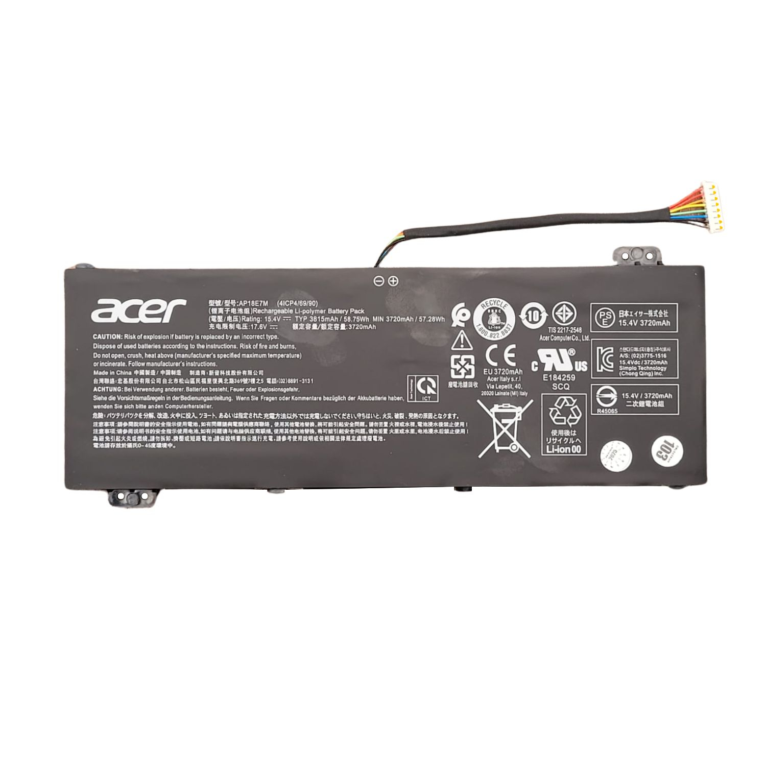 VC-BATERIA PARA ACER AN515-44 AP18E7M 15.4V 3800mAh