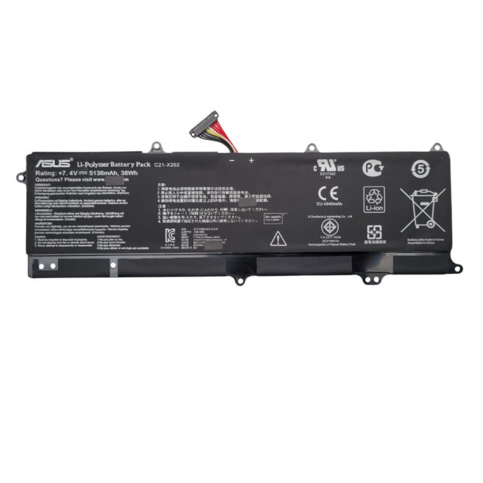VC-BATERIA PARA ASUS C21-X202 7.4V 5136mAh 38Wh