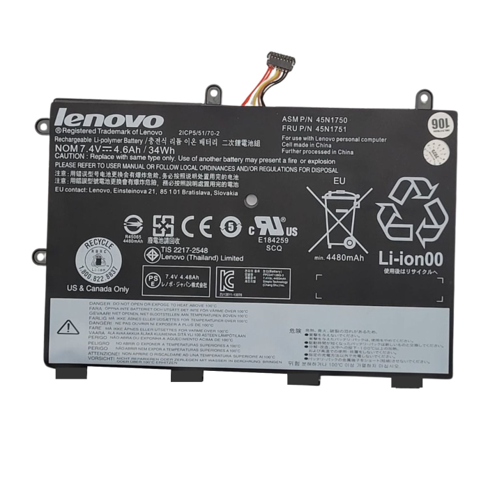 VC-BATERIA PARA LENOVO 45N1749 45N1750 7.4V 4600mAh