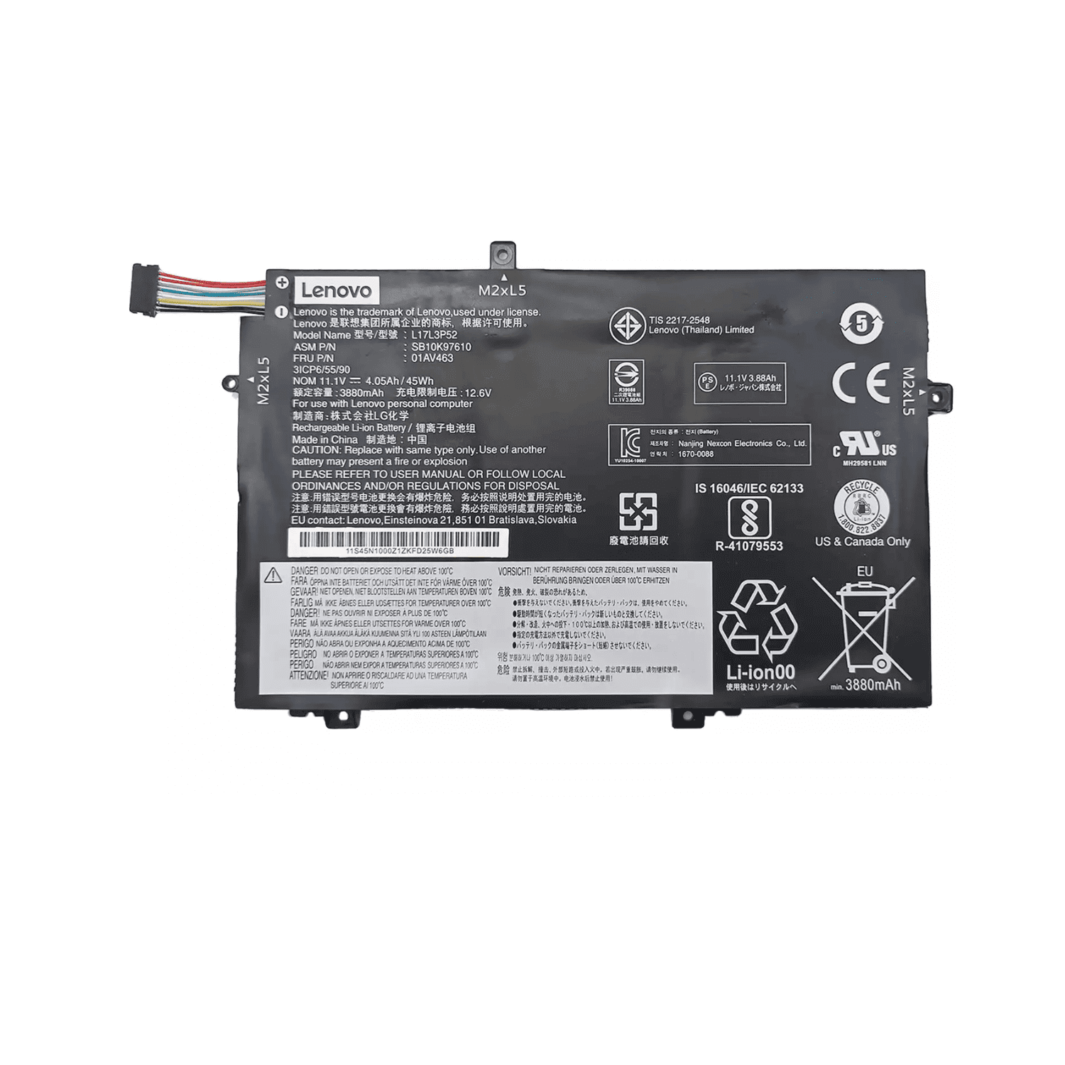 VC-BATERIA PARA LENOVO L480 L17L3PS2 01AV463 11.1V 45Wh