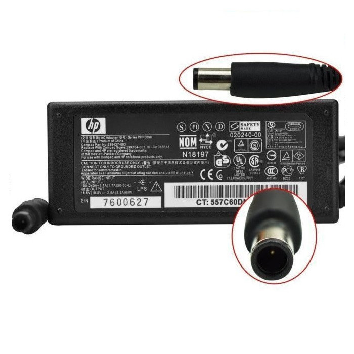 CARGADOR PARA HP 18.5V 3.5A PLUG 7.4x5.0 AGUJA