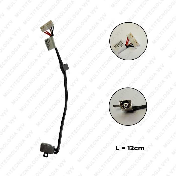 PIN DE CARGA PARA DELL INSPIRON 14 3459 No. PARTE DC30100UD00 L-12 cm PLUG 4.5x3.0