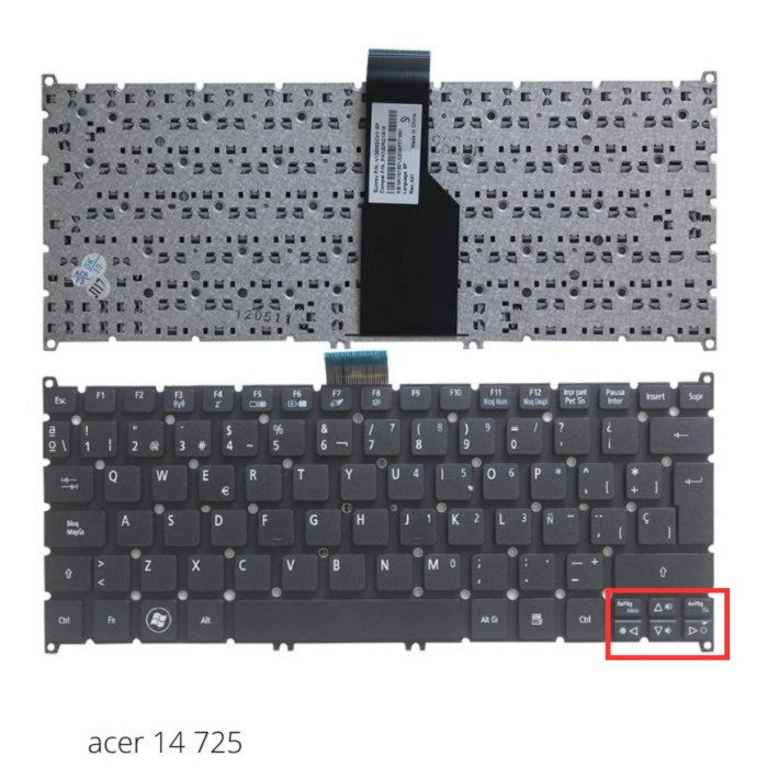 TECLADO PARA ACER 14 725 756 V5-121 V5-171 S3 S5