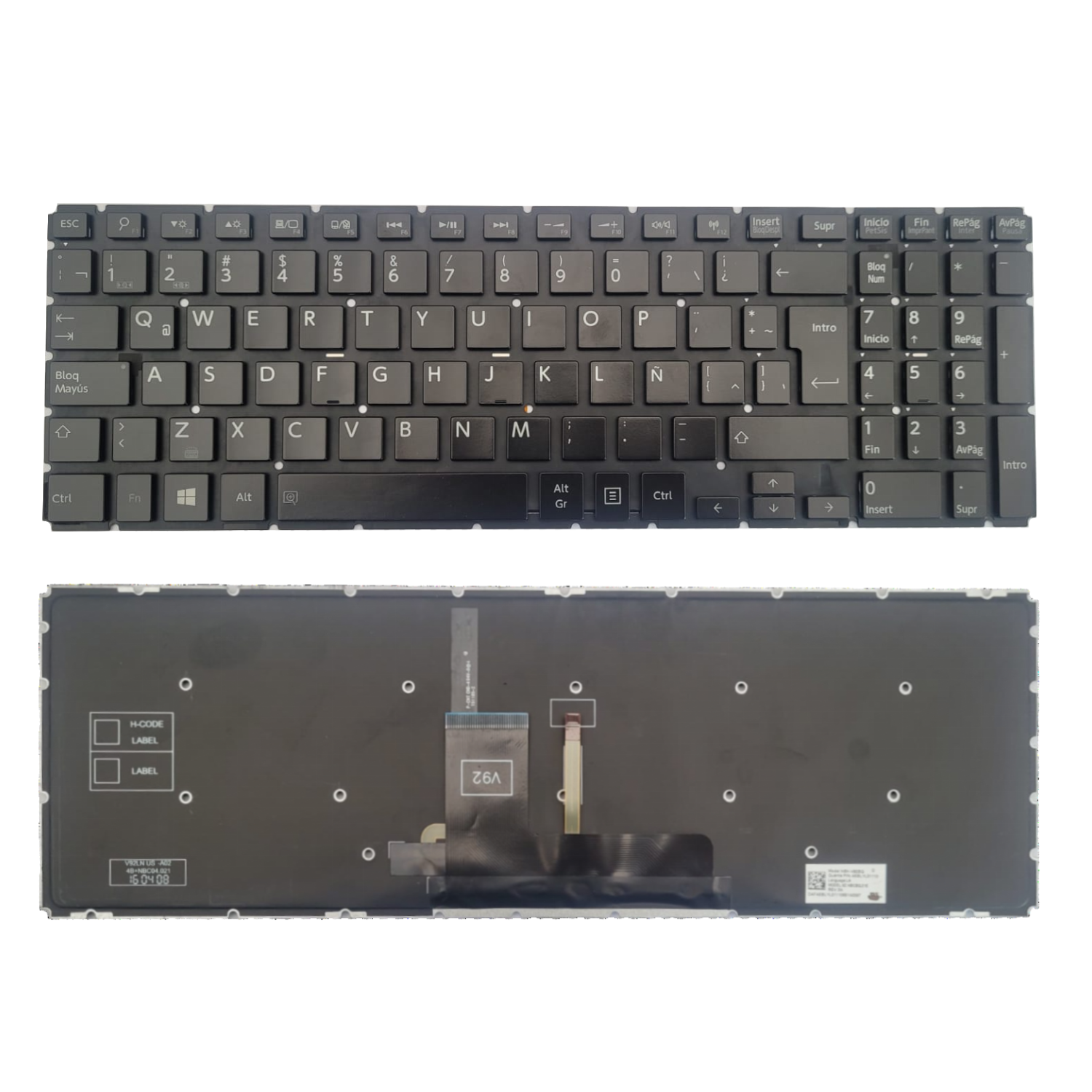 TECLADO PARA TOSHIBA 15 P55W B5112 NO FRAME RETROILUMINADO